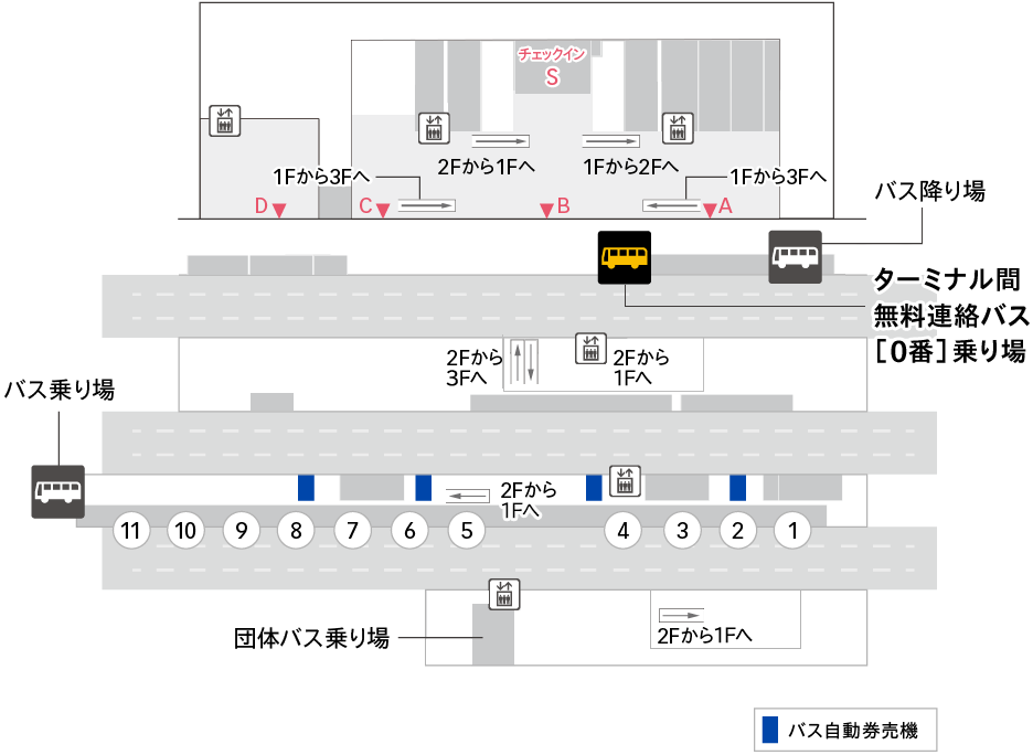 T3 第3ターミナル バスフロアマップ 画像