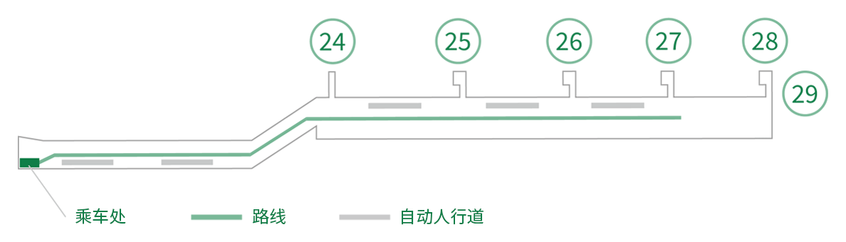 第1航站楼多座自动驾驶接驳车(iino)乘车处