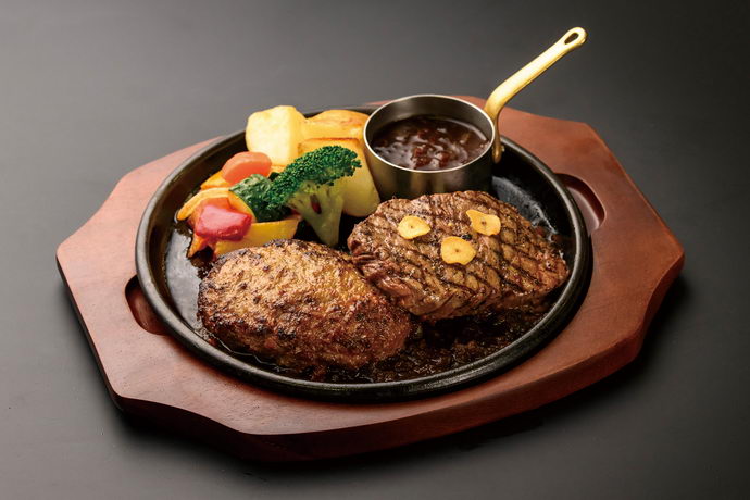 Japanese Black Beef Hamburger and Black Angus Beef Sirloin Steak